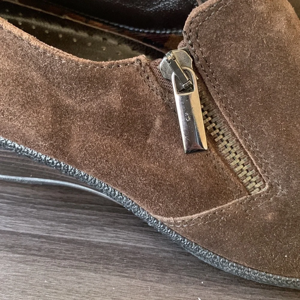 Aquatalia Brown‎ Italian Suede Leather Loafer Size 10
